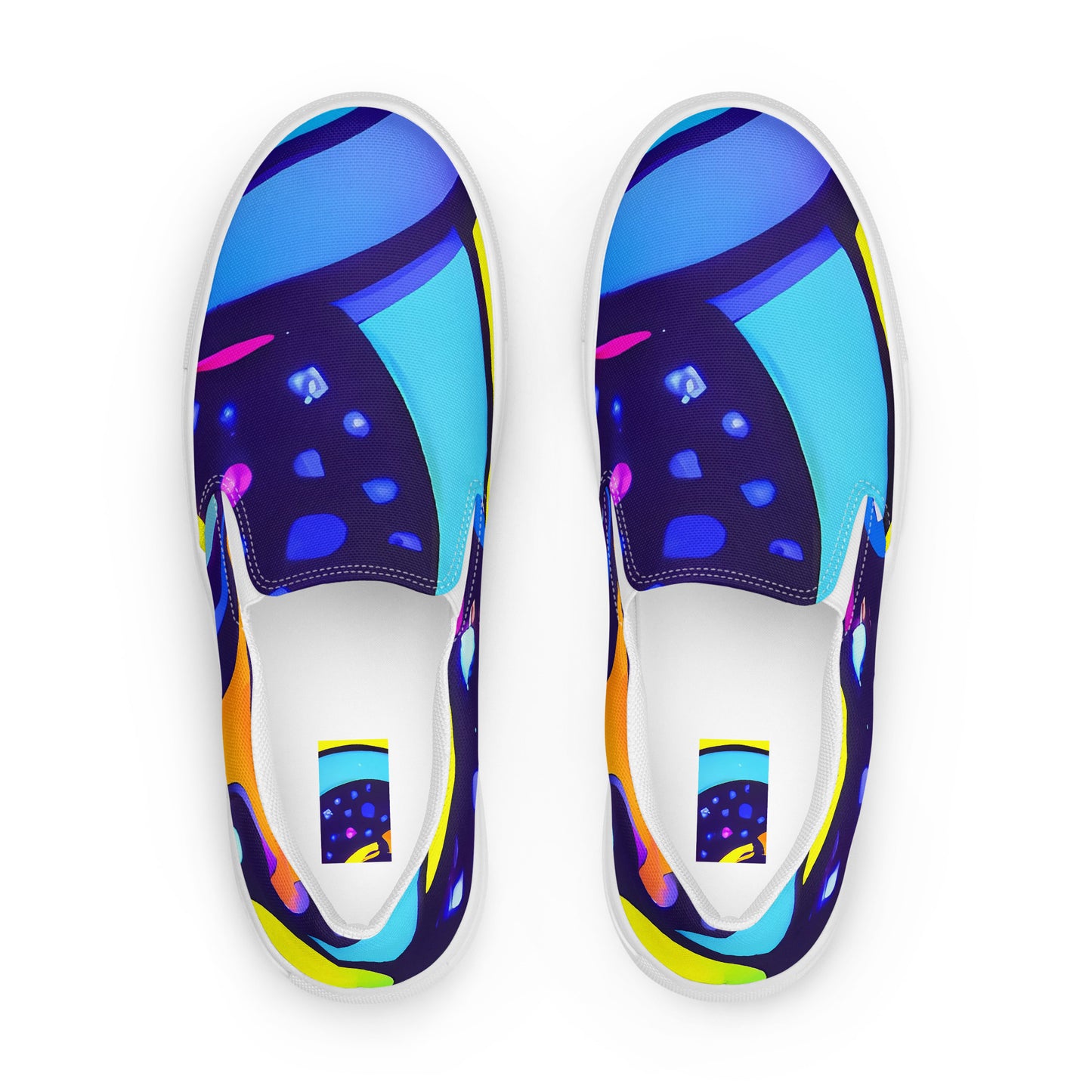 Men's Slip-On Canvas Shoes - Neon Graffscape