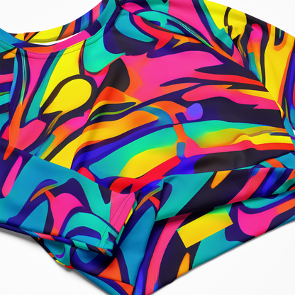 Long Sleeve Crop Top - Electric Ecstasy