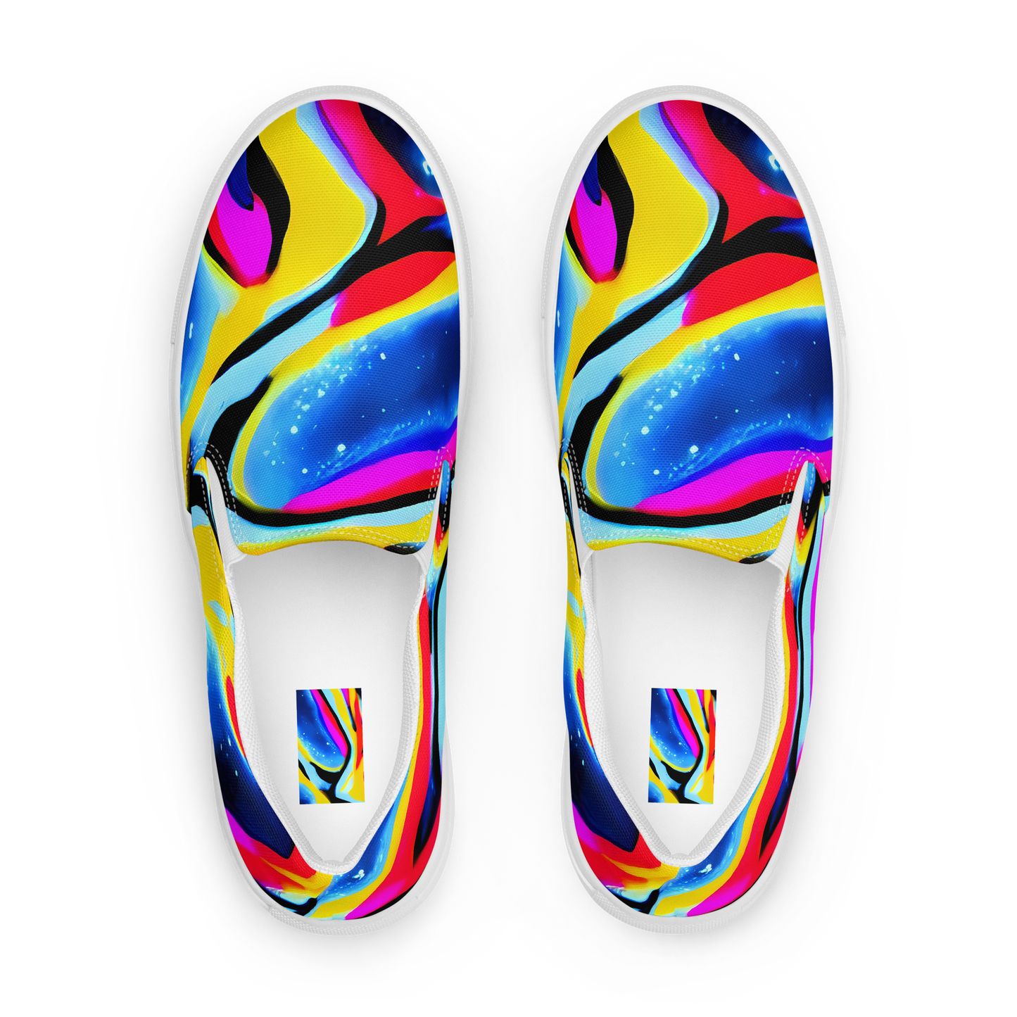 Men's Slip-On Canvas Shoes - Electric Dreamscape