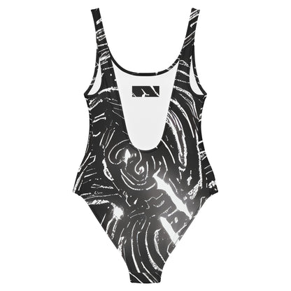 One-Piece Swimsuit - Silver Swirl