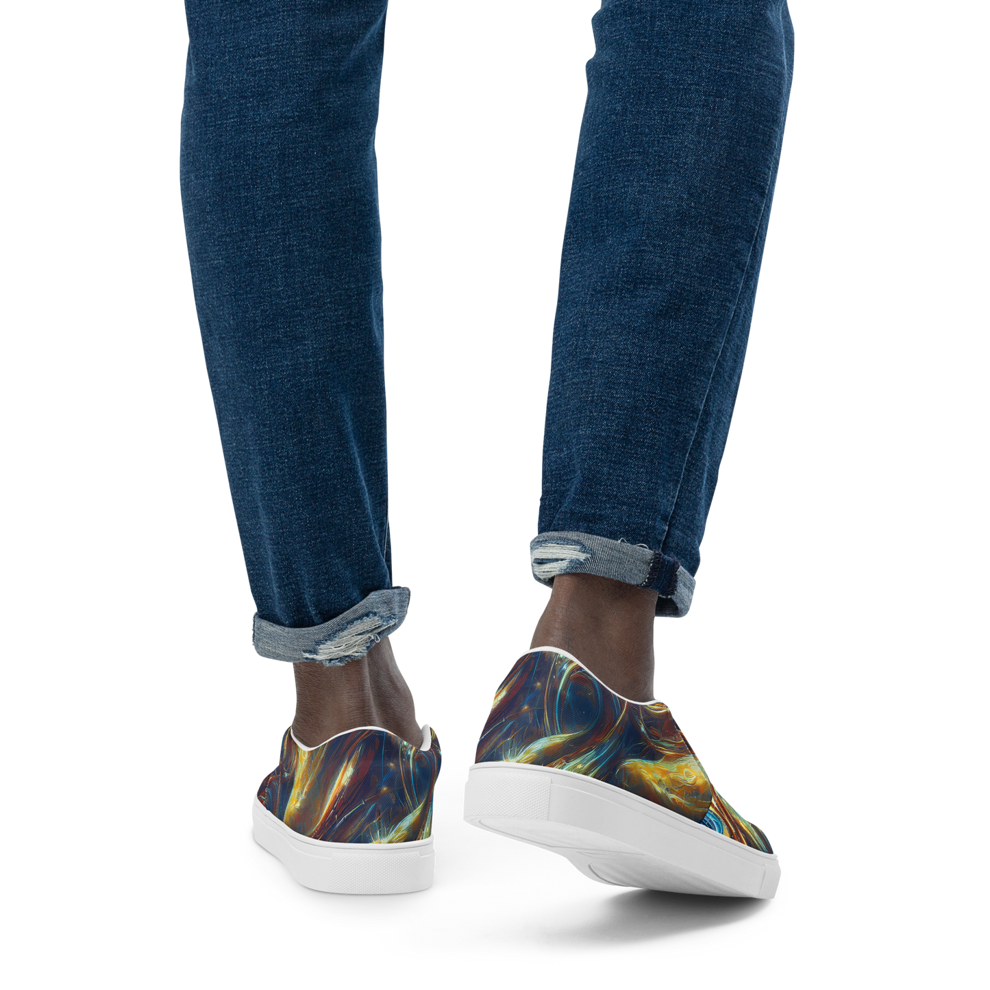 Men's Slip-On Canvas Shoes - Celestial Vortex