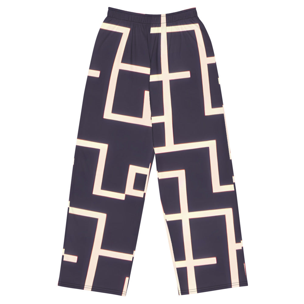 Wide-Leg Pants - Gilded Gridlock