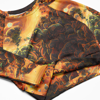 Long Sleeve Crop Top - Volcanic Cascade