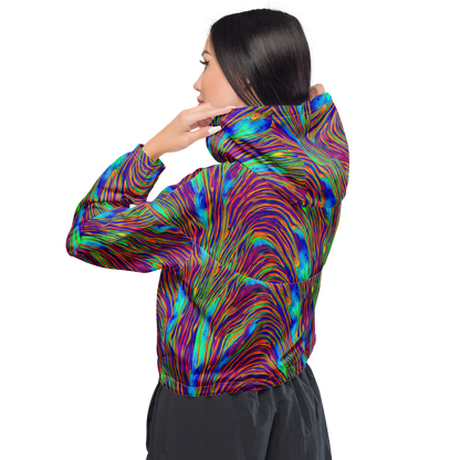 Women's Cropped Windbreaker - Lux Waves