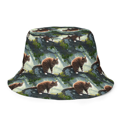 Reversible Bucket Hat - Whiskered Enigma