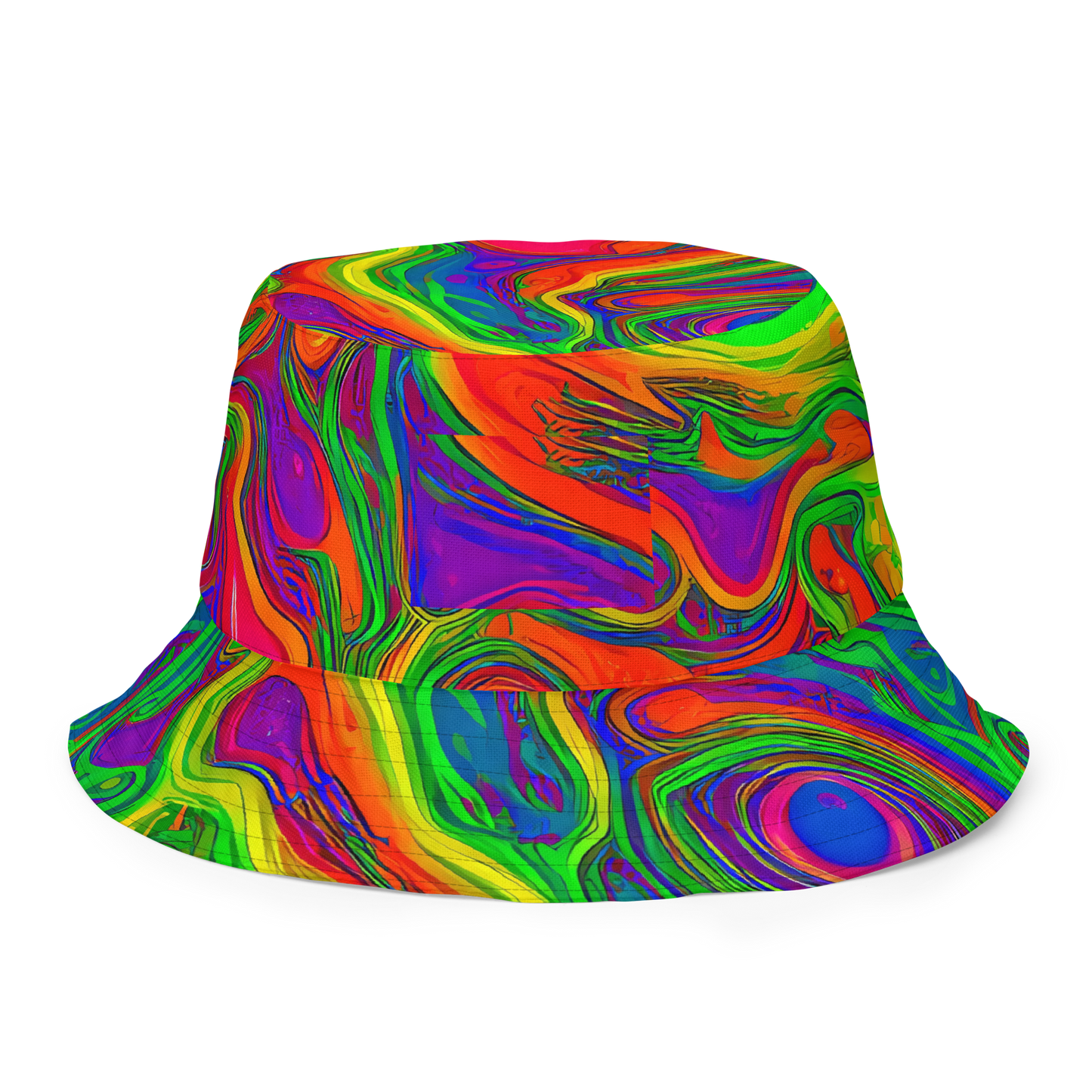 Reversible Bucket Hat - Psychedelic Waves