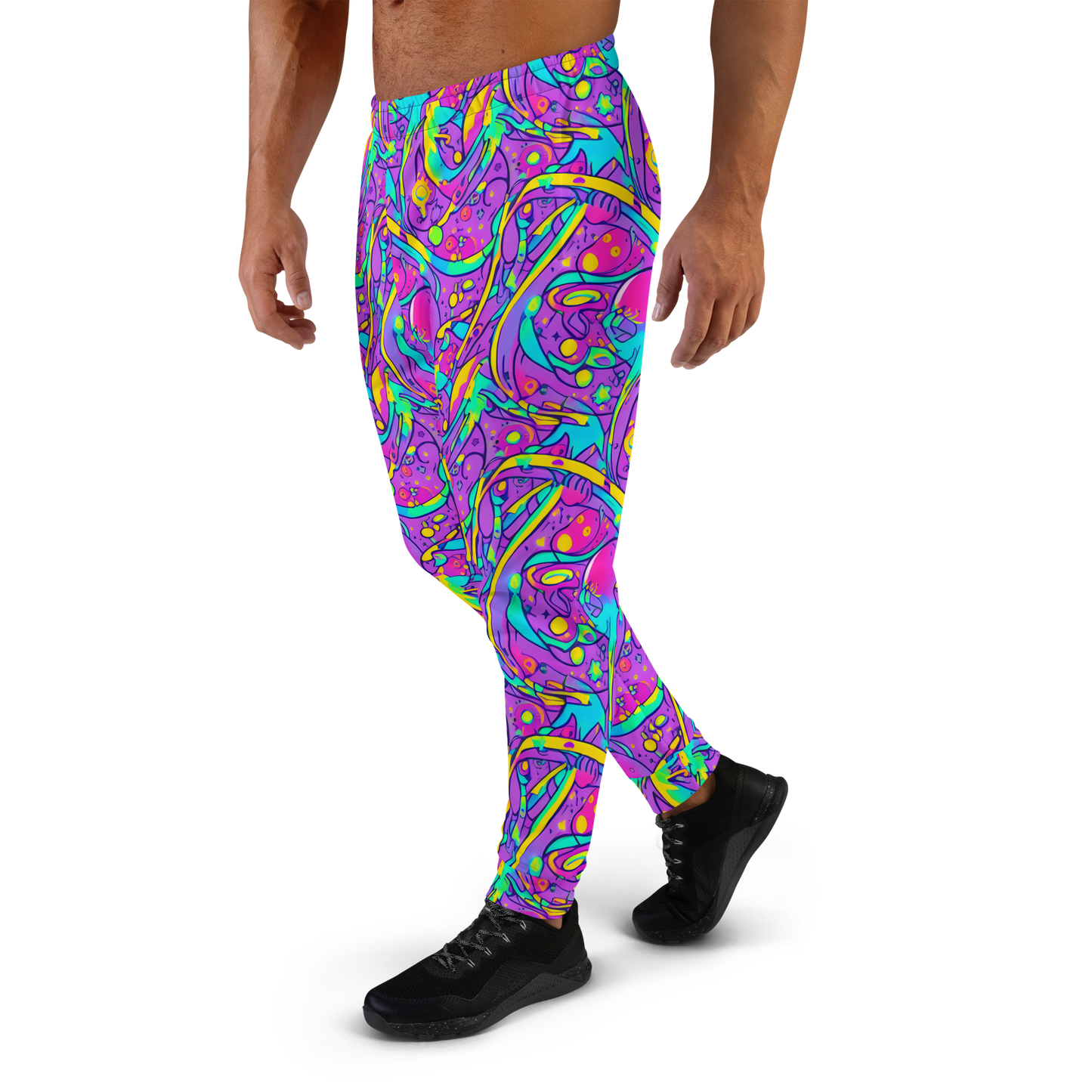 Men’s Joggers - Neon Galaxy Whirl