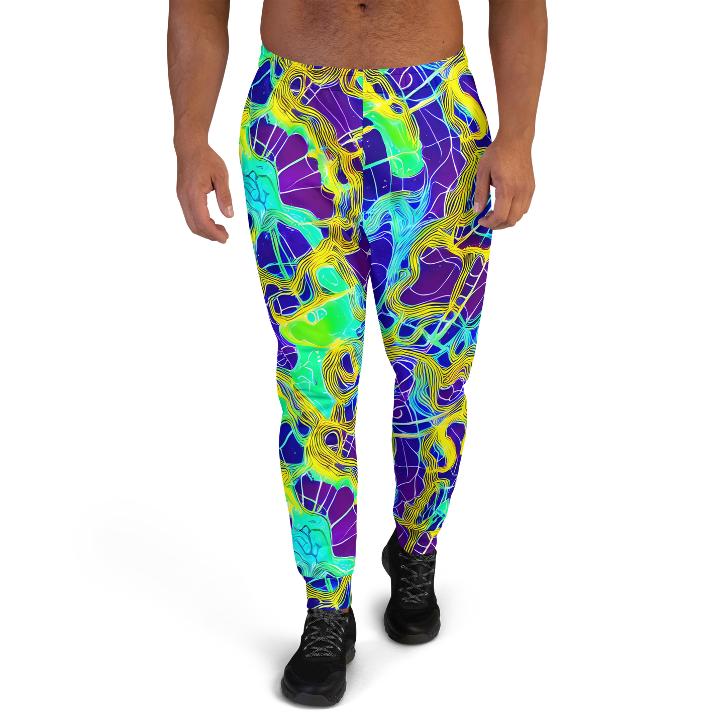 Men’s Joggers - Neon Jungle Rhapsody