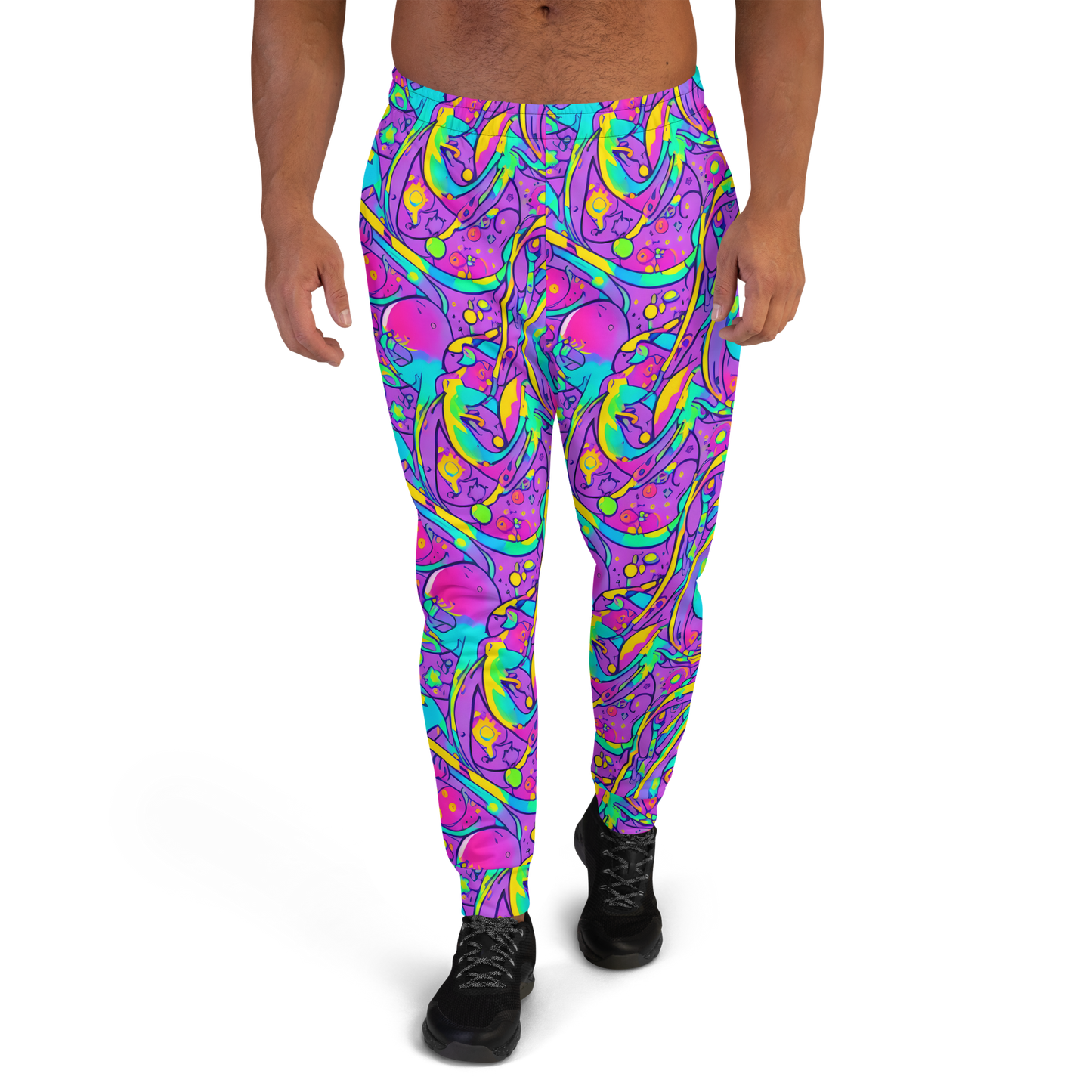 Men’s Joggers - Neon Galaxy Whirl