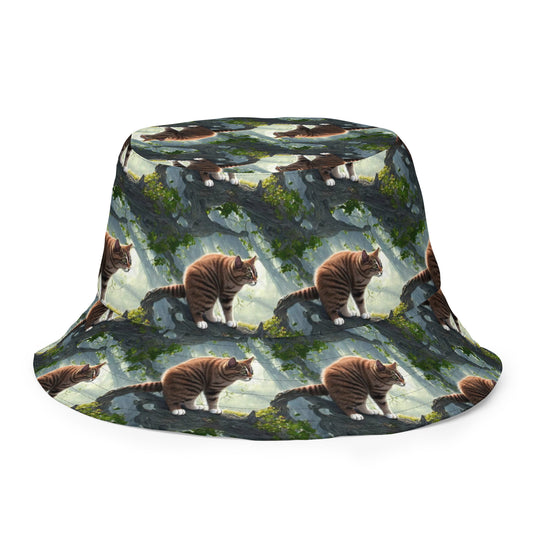 Reversible Bucket Hat - Whiskered Enigma