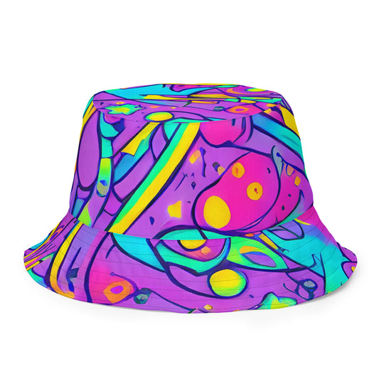 Reversible Bucket Hat - Neon Galaxy Whirl