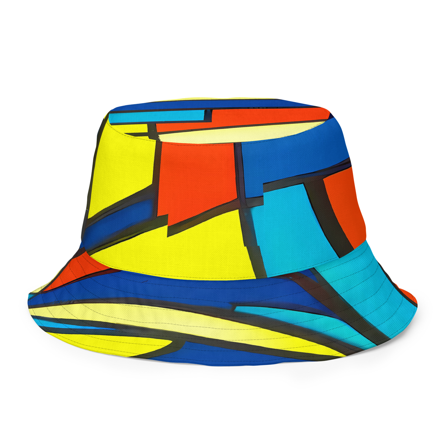 Reversible Bucket Hat - Neon Fractals