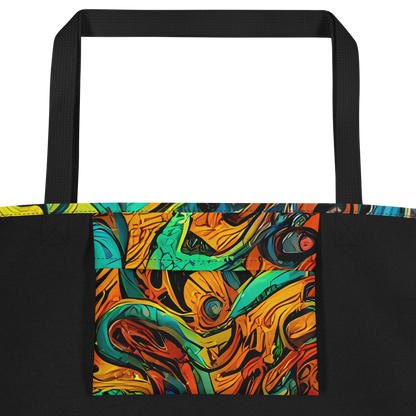 Large Tote Bag w/ Pocket - Flaming Mirage