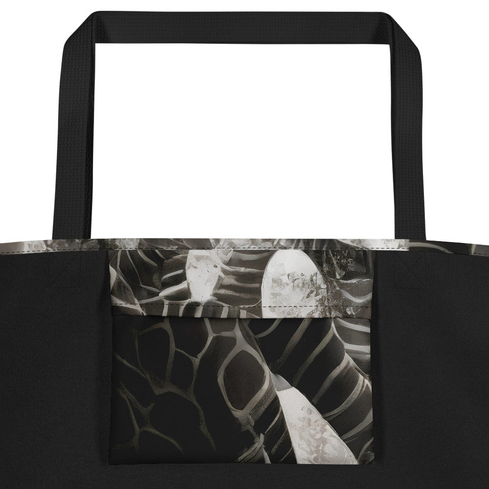 Large Tote Bag w/ Pocket - Serpent Symphony
