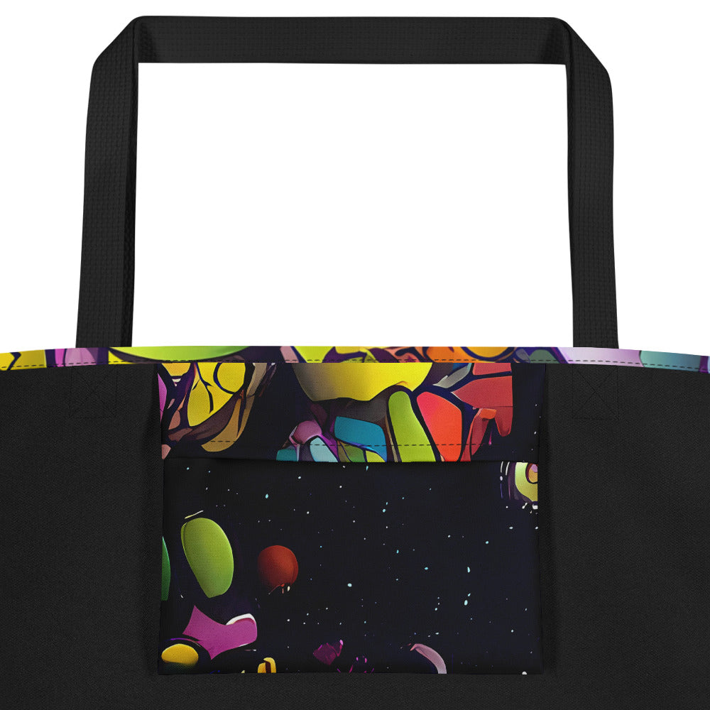 Large Tote Bag w/ Pocket - Galactic Playground