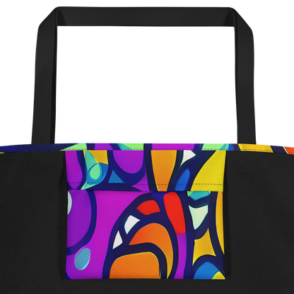 Large Tote Bag w/ Pocket - Kaleido Fish