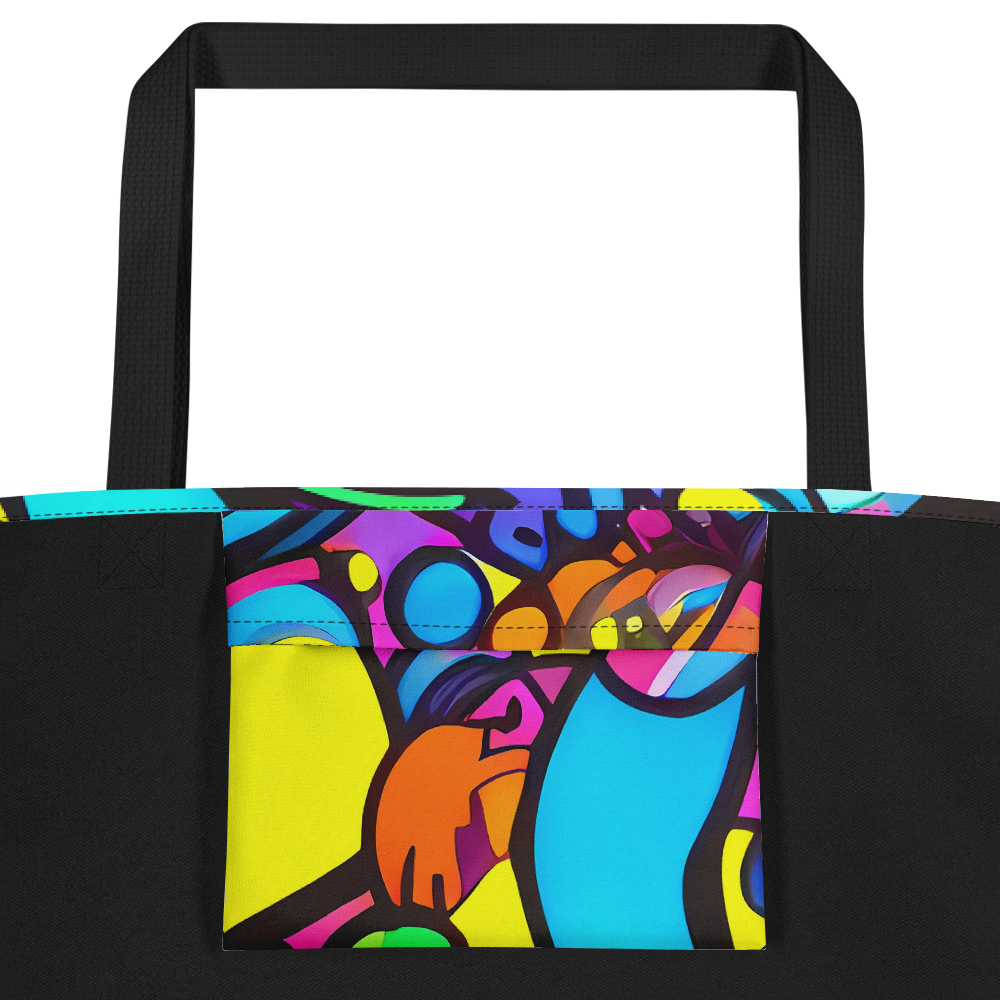 Large Tote Bag w/ Pocket - Kaleidoscopic Flow