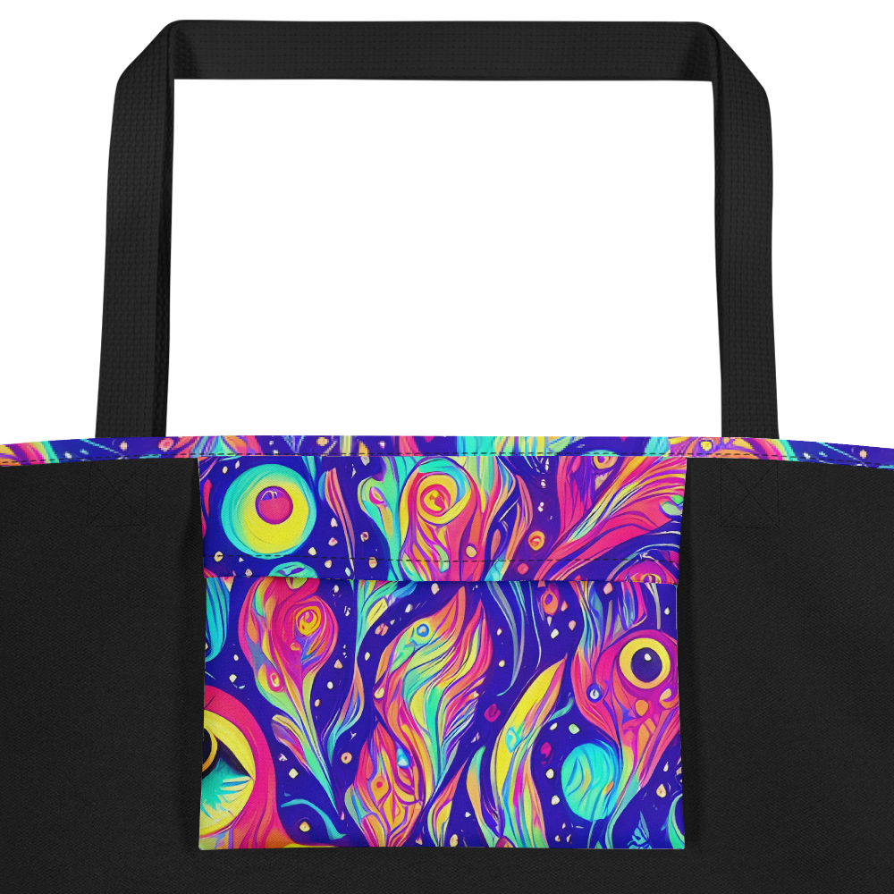 Large Tote Bag w/ Pocket - Mystic Petal Dance