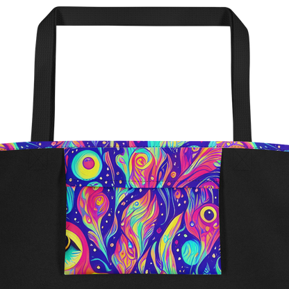 Large Tote Bag w/ Pocket - Mystic Petal Dance
