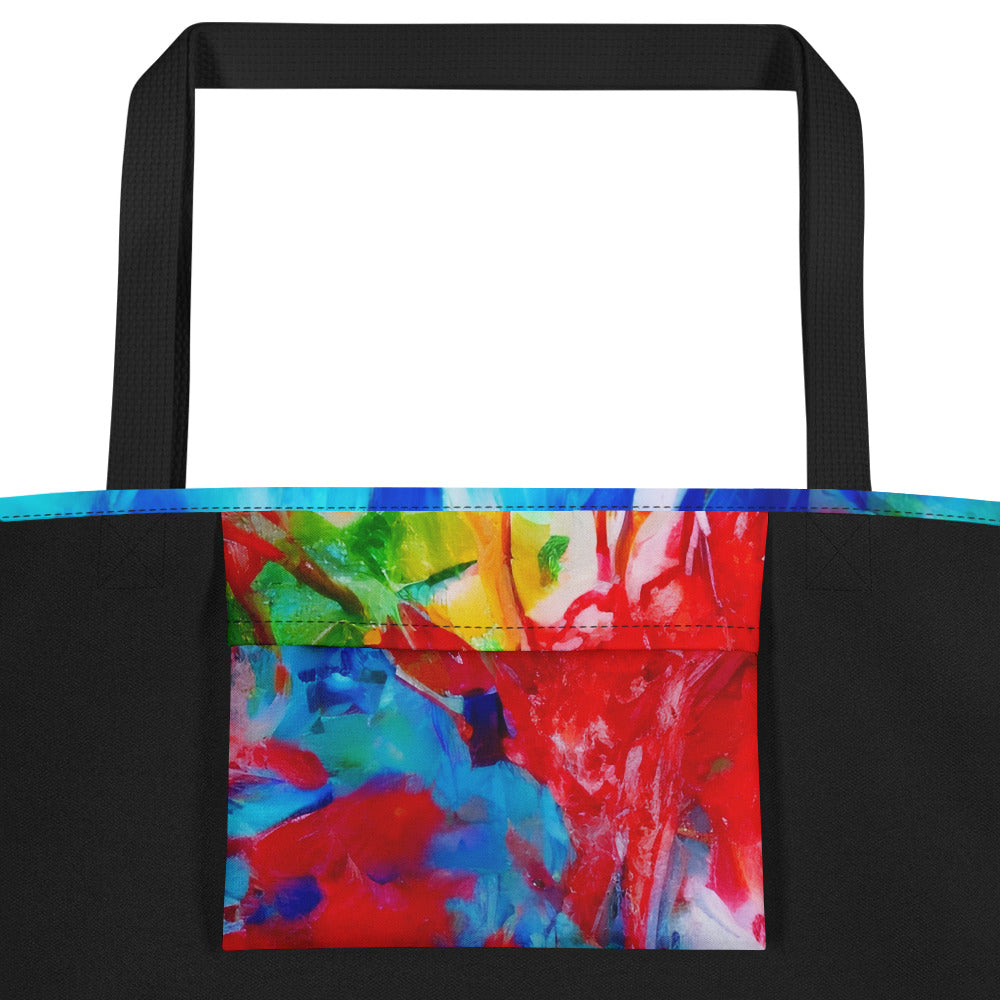 Large Tote Bag w/ Pocket - Eclectic Breeze