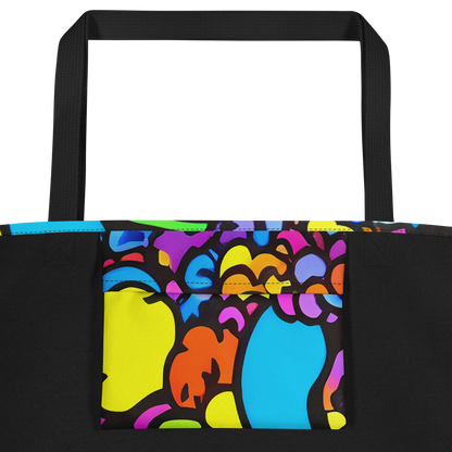 Large Tote Bag w/ Pocket - Kaleidoscope Garden
