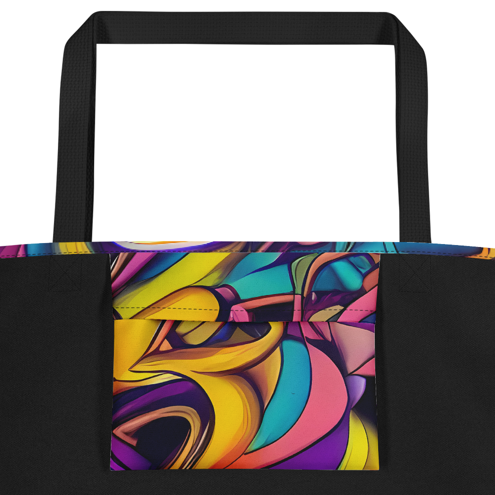 Large Tote Bag w/ Pocket - Pre-Raphaelite Wave