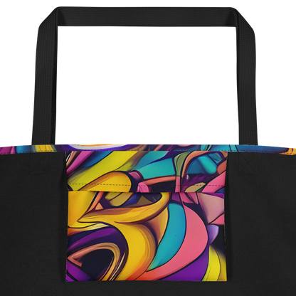 Large Tote Bag w/ Pocket - Pre-Raphaelite Wave