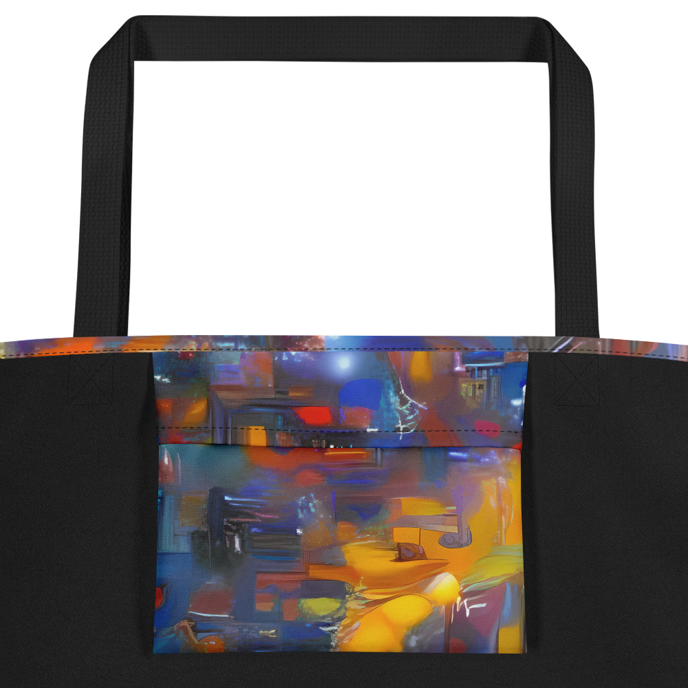 Large Tote Bag w/ Pocket - Abstract Conflux