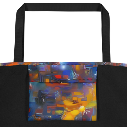 Large Tote Bag w/ Pocket - Abstract Conflux