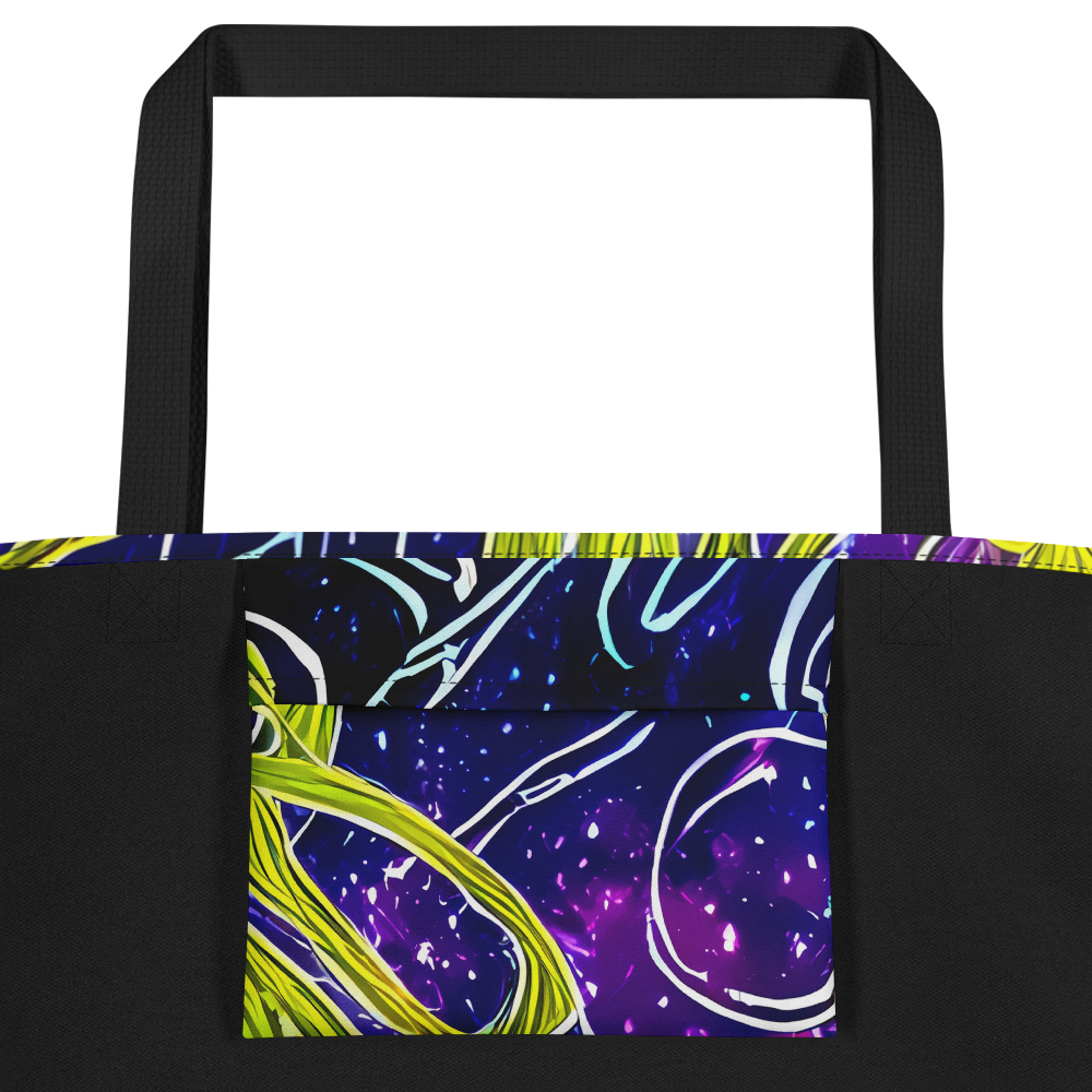 Large Tote Bag w/ Pocket - Celestial Scribbles