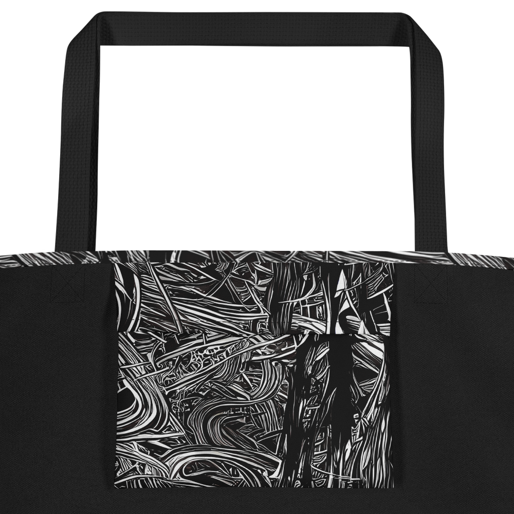 Large Tote Bag w/ Pocket - Mesmeric Tangles