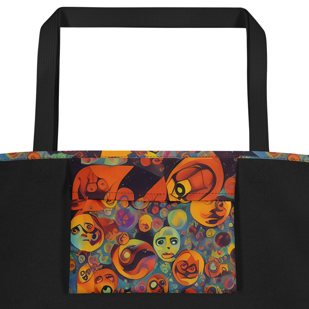 Large Tote Bag w/ Pocket - Galactic Faces