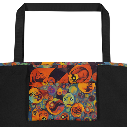 Large Tote Bag w/ Pocket - Galactic Faces