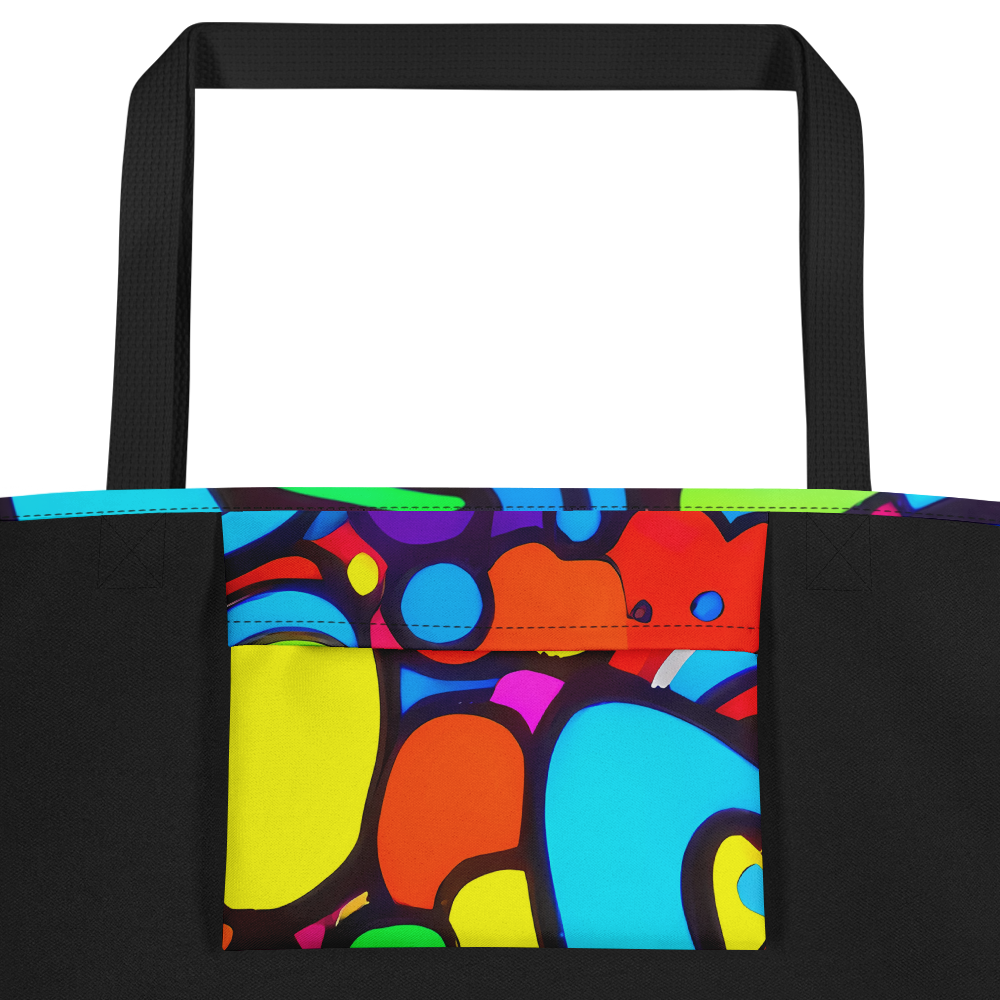 Large Tote Bag w/ Pocket - Chromadoodle Junction