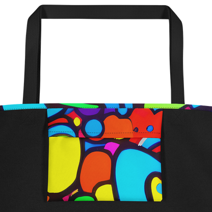 Large Tote Bag w/ Pocket - Chromadoodle Junction