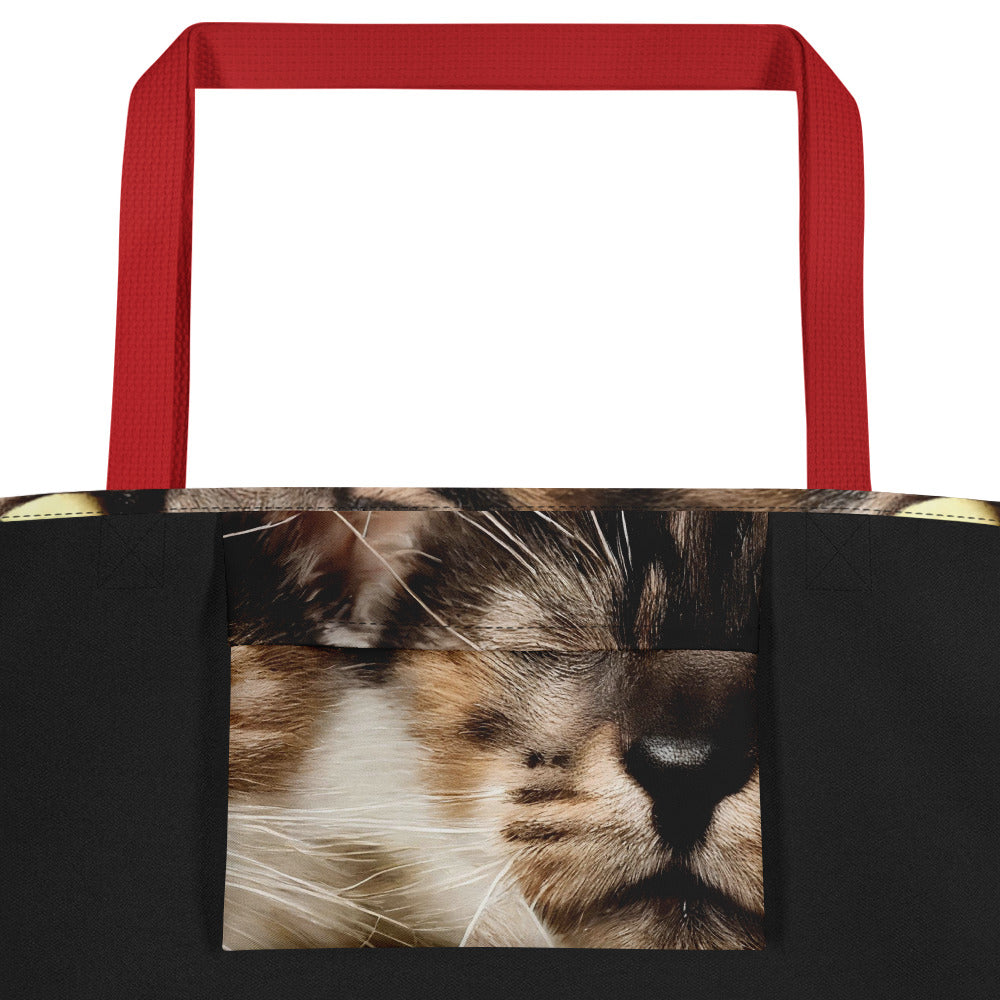 Large Tote Bag w/ Pocket - Feline Reverie