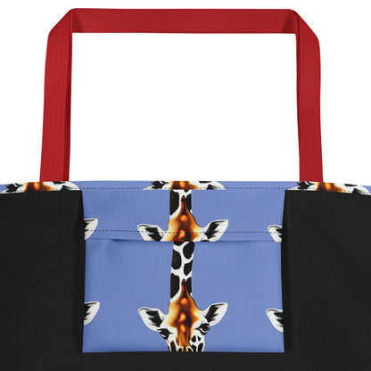 Large Tote Bag w/ Pocket - Giraffe Glow