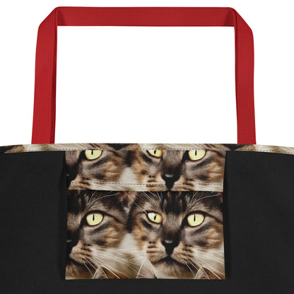 Large Tote Bag w/ Pocket - Feline Reverie