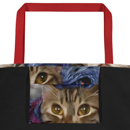 Large Tote Bag w/ Pocket - Feline Fantasy