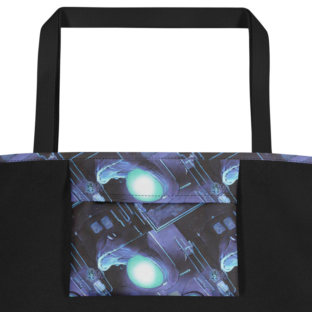 Large Tote Bag w/ Pocket - Galactic Circuit