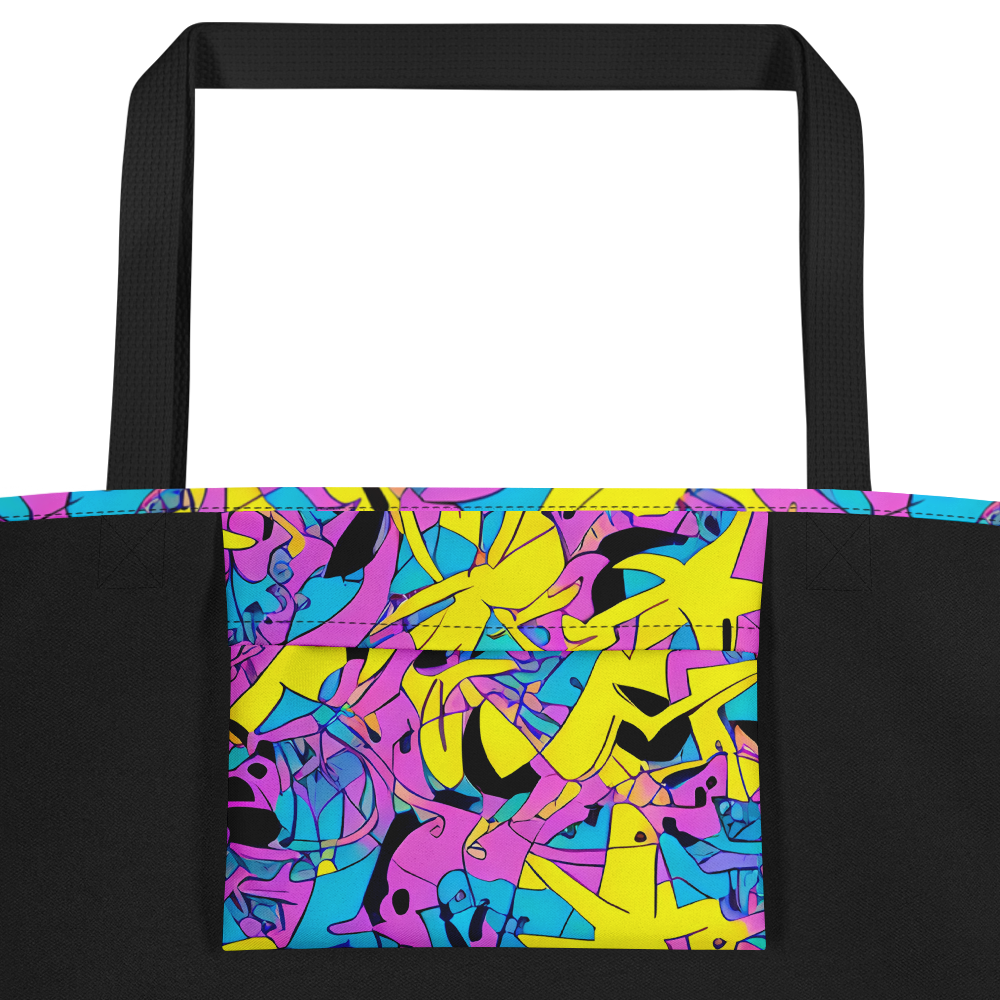 Large Tote Bag w/ Pocket - Neon Jive