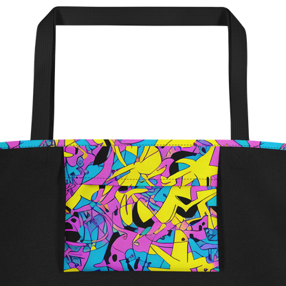 Large Tote Bag w/ Pocket - Neon Jive