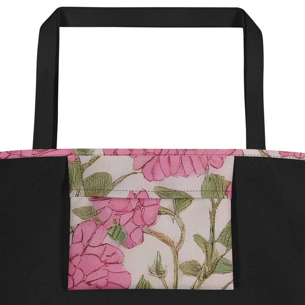 Large Tote Bag w/ Pocket - Blossom Symphony
