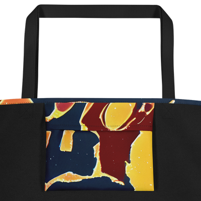 Large Tote Bag w/ Pocket - Sunset Silhouette