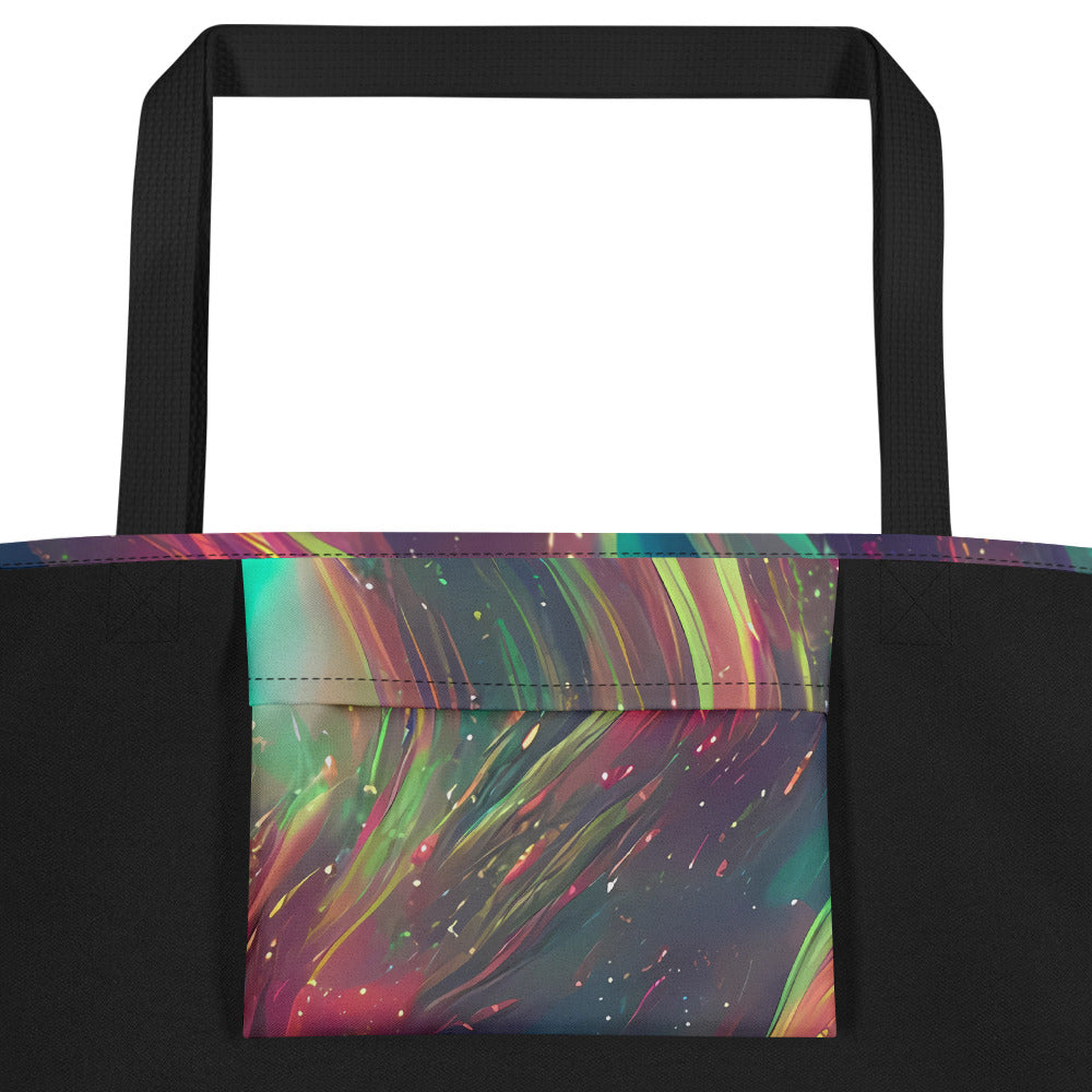 Large Tote Bag w/ Pocket - Temple Wave