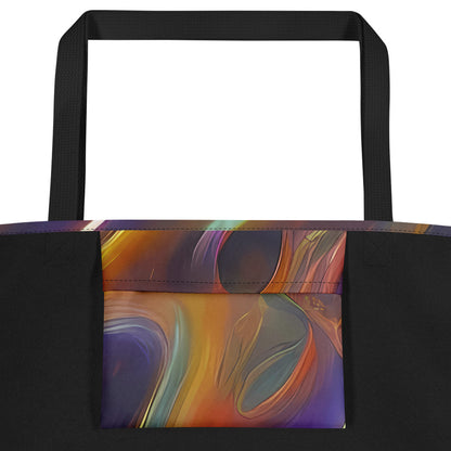 Large Tote Bag w/ Pocket - Pre-Raphaelite Ripple