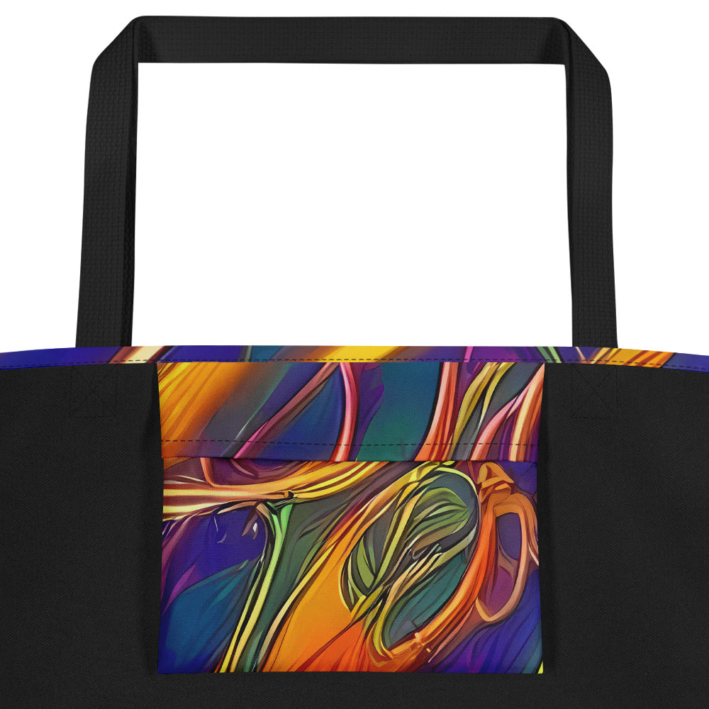 Large Tote Bag w/ Pocket - Luminous Whirl