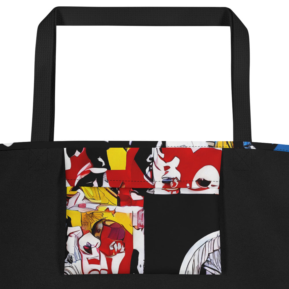Large Tote Bag w/ Pocket - Pop Art Parade