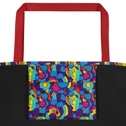 Large Tote Bag w/ Pocket - Psychedelic Harmony