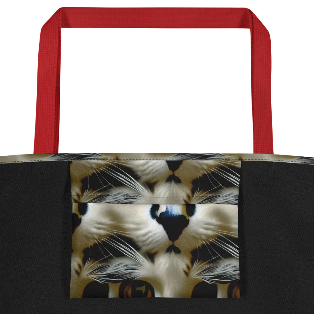 Large Tote Bag w/ Pocket - Feline Fancy
